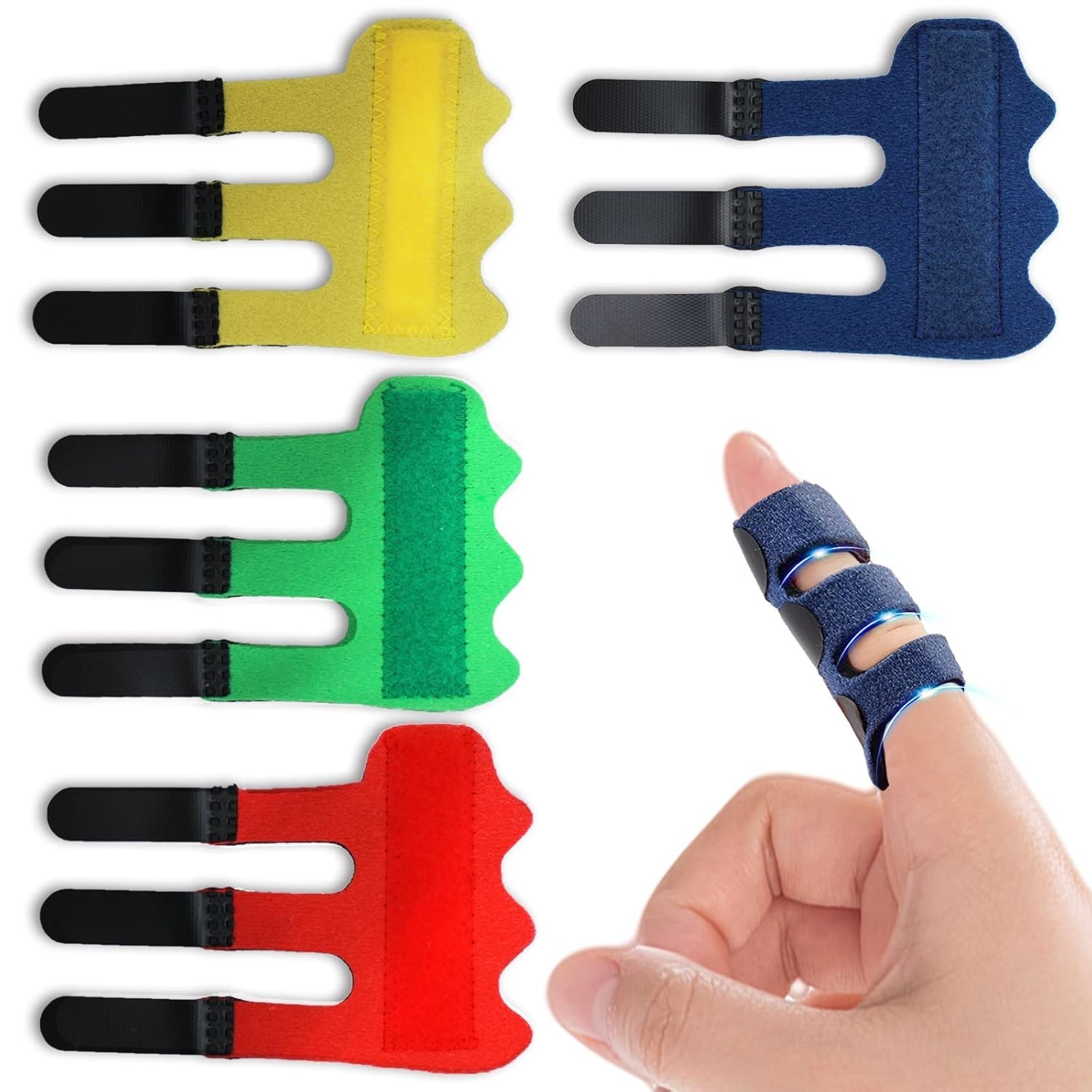 4 Pcs Upgraded Trigger Finger Splint: Trigger Finger Brace Support wit