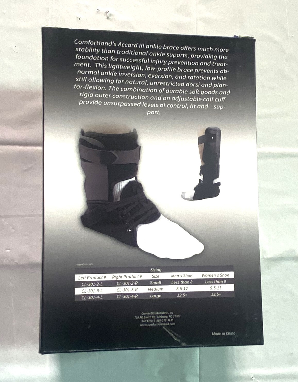 CL Comfortland Accord III Ankle Brace – Left & Right – ALL SIZES