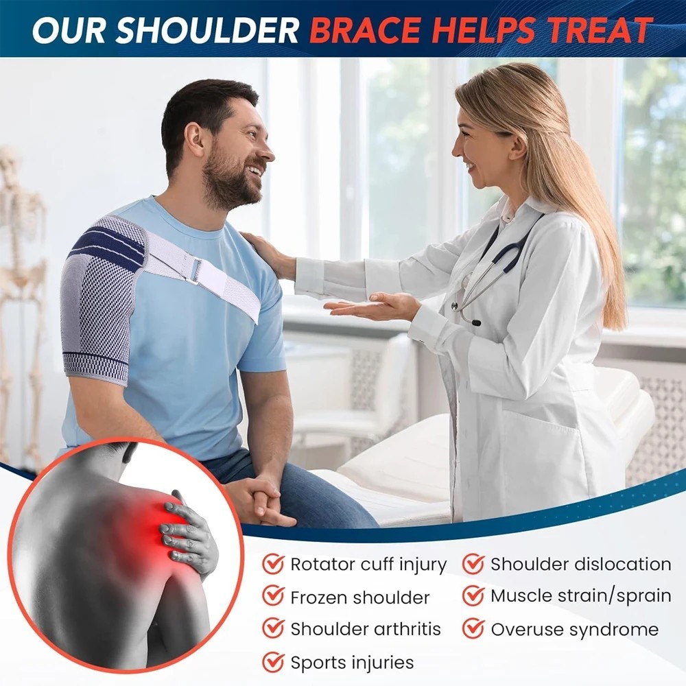1pcs Shoulder Stability Brace Compression Sleeve for Rotator Cuff Support Injury