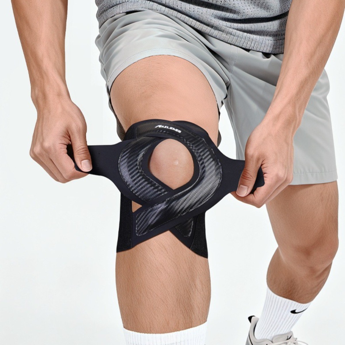 Adjustable Knee Brace Spring Patella Support for Badminton Gym Sport