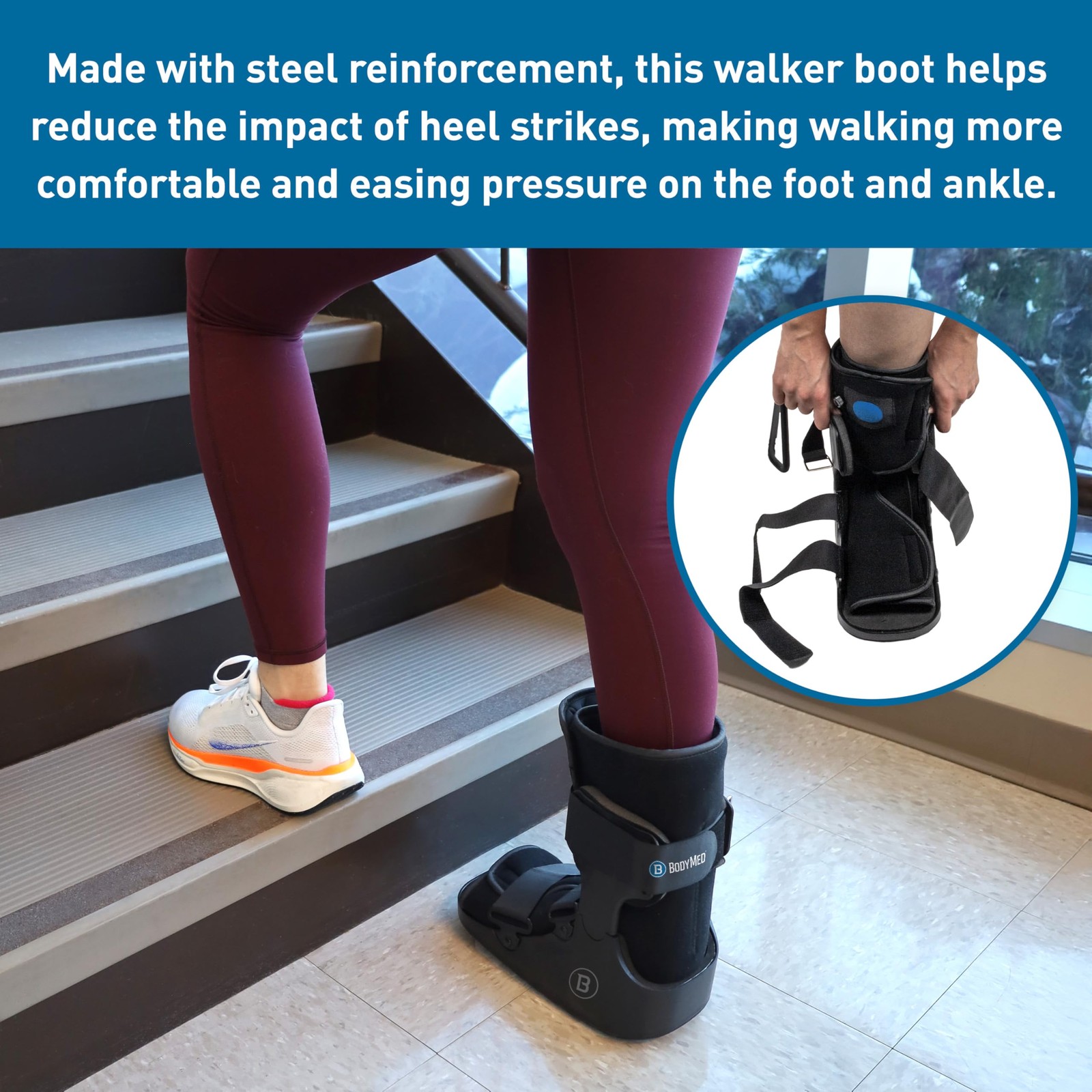BodyMed Air CAM Walking Fracture Boot, Small, 11.5″ Tall – Adjustable and Sho…