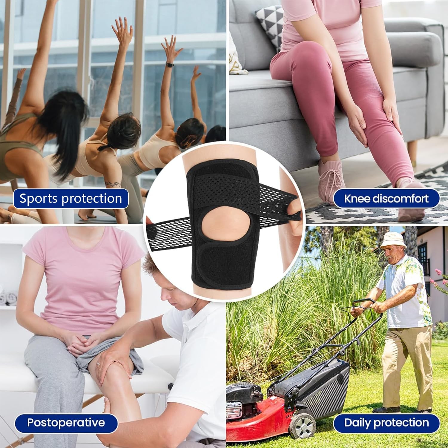 Knee Brace with Side Stabilizers for Knee Pain Relief Adjustable Compression …