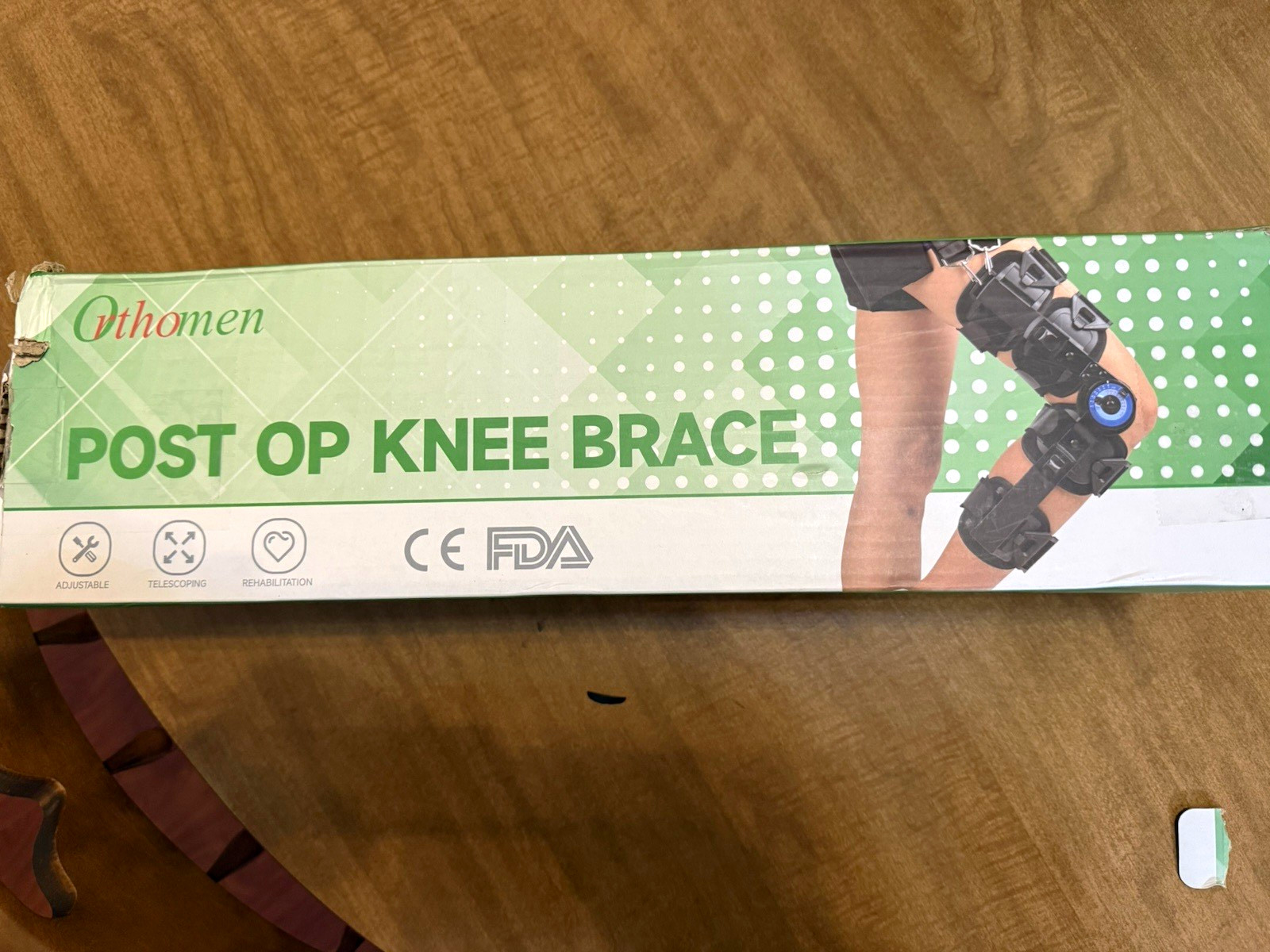Othomen Post-Op Knee Brace Adjustable Stabilization/Immobilization One Size