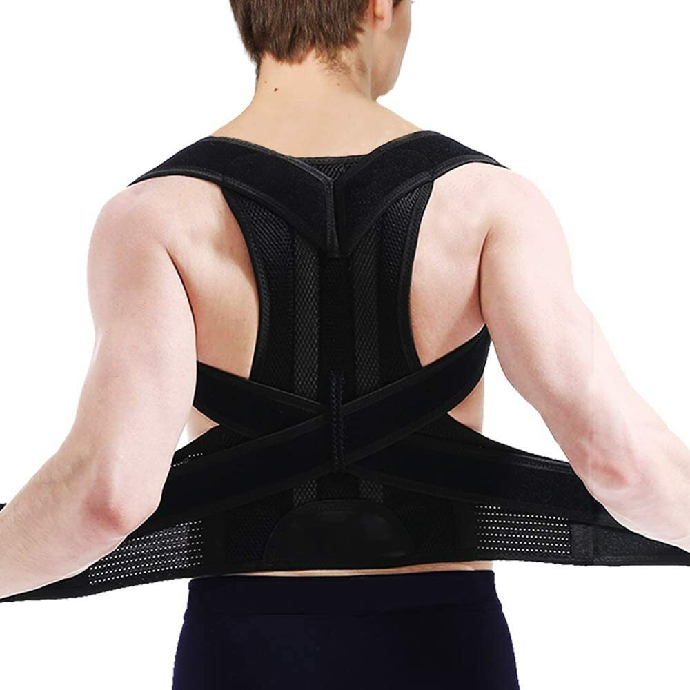 Back Brace Posture Corrector Adjustable Straps Relief Lower Upper Back Pain