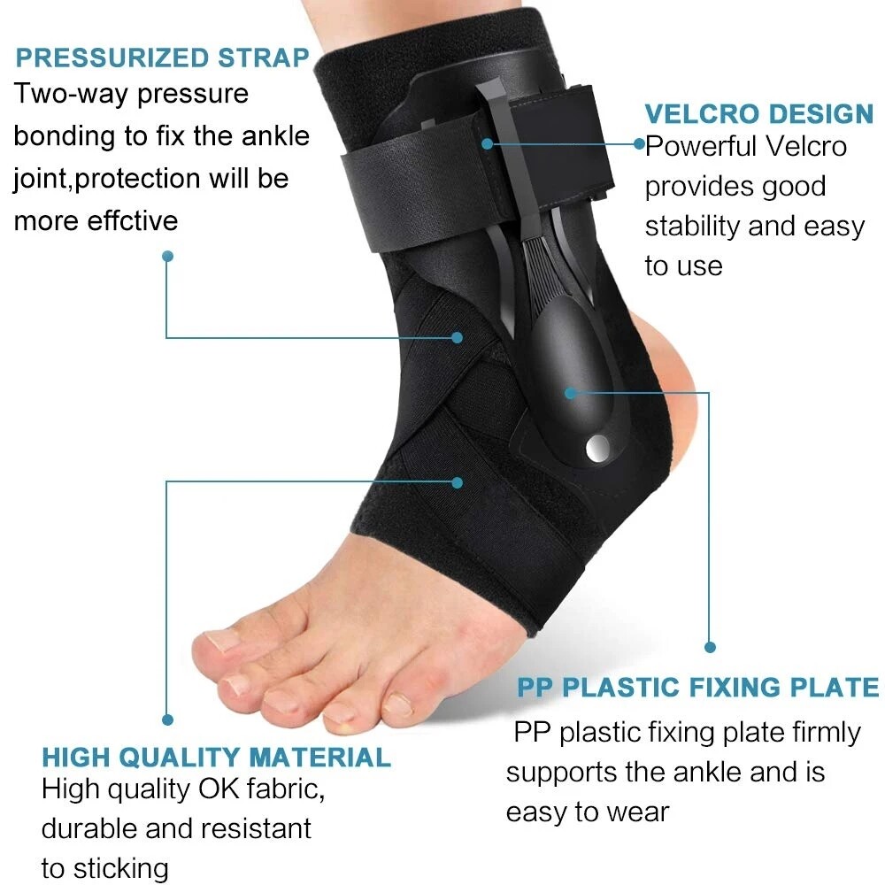 Black Ankle Brace Support Compression Stabilizer Pain Relief Foot Lace Up Belt