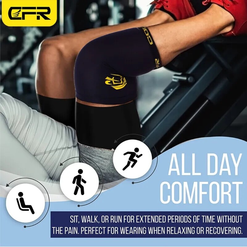 Long Leg Compression Sleeves Warm High Knee Brace Stretch Sports Gym Men Women