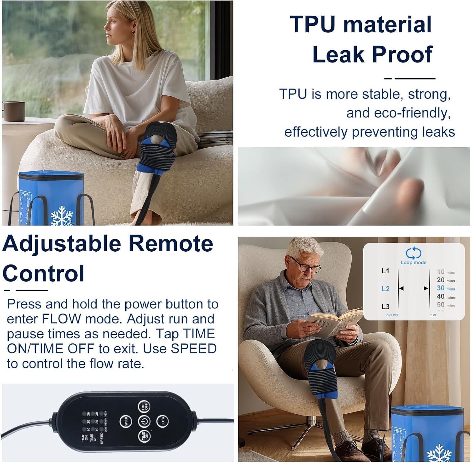 Adjustable Flow Cold Therapy Ice Machine with Auto Timer for Post-Surgery Relief