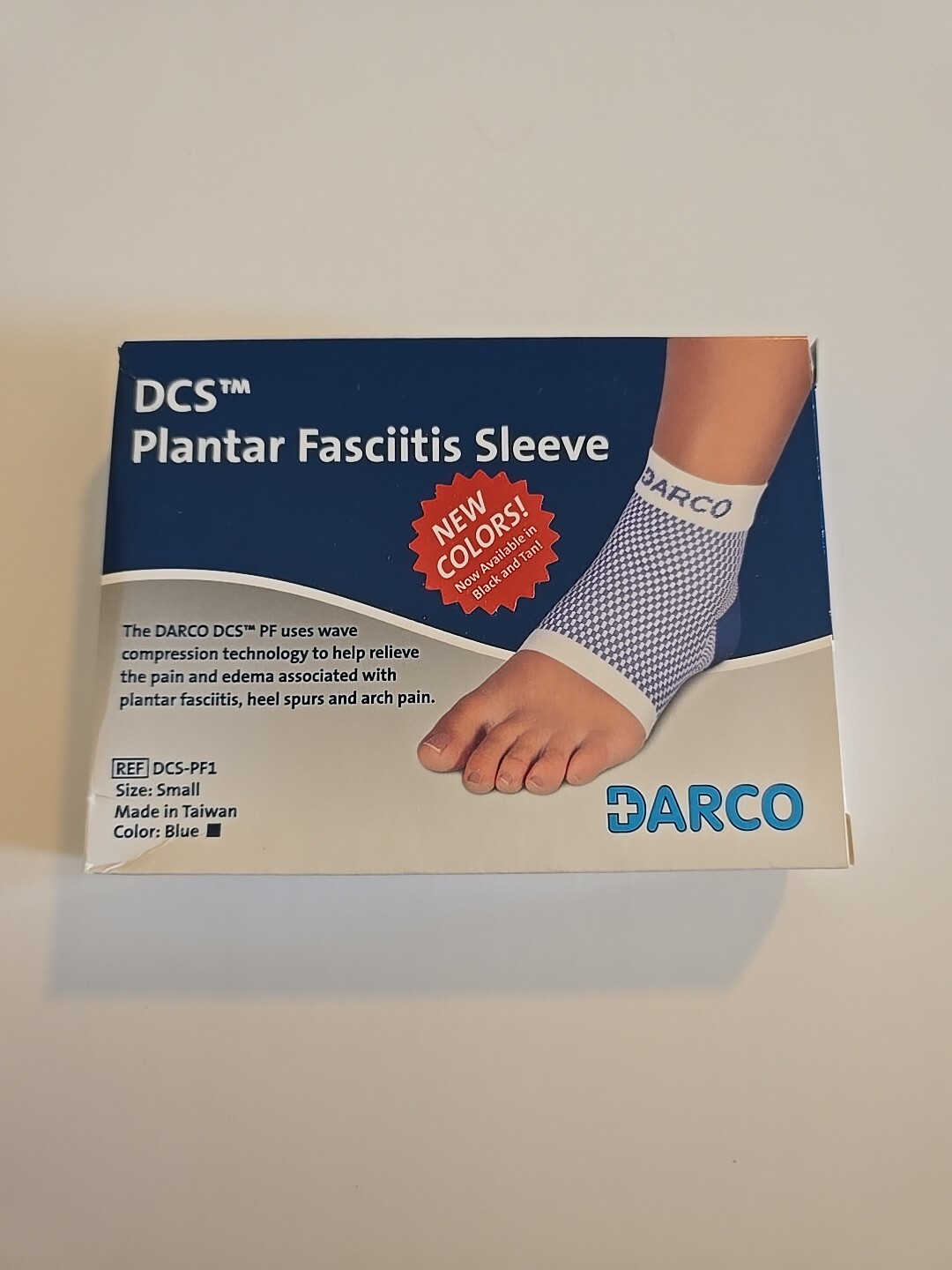 Darco DCS Plantar Fasciitis Sleeve Small Supportive Arch Compression Blue