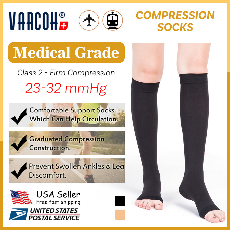 Compression Socks 23-32 mmHg Medical Hose Varicose Veins Flight Edema Stockings
