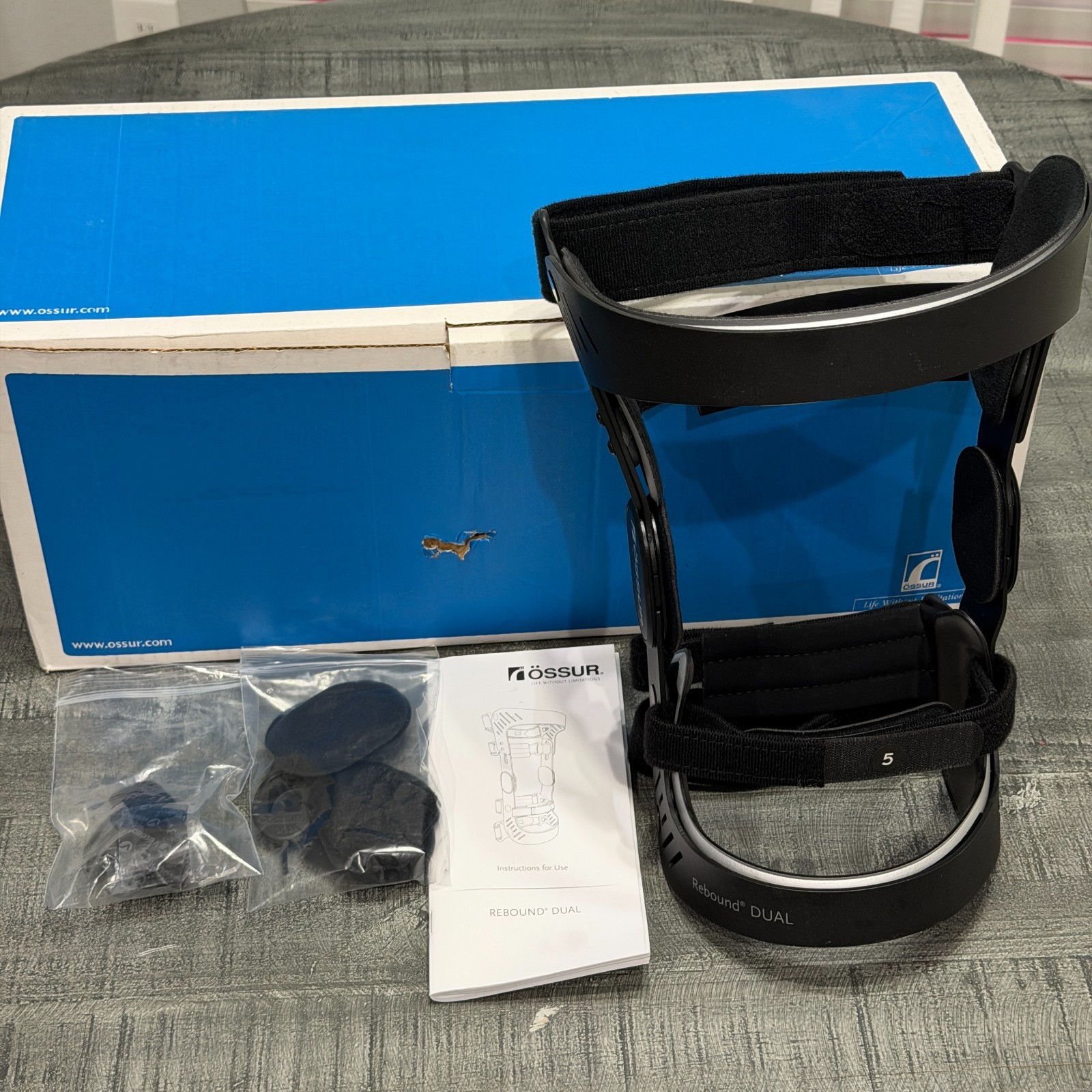 New Open Box Ossur Rebound Dual Knee Brace Acl Mcl Pcl B-242510006 Right XXL