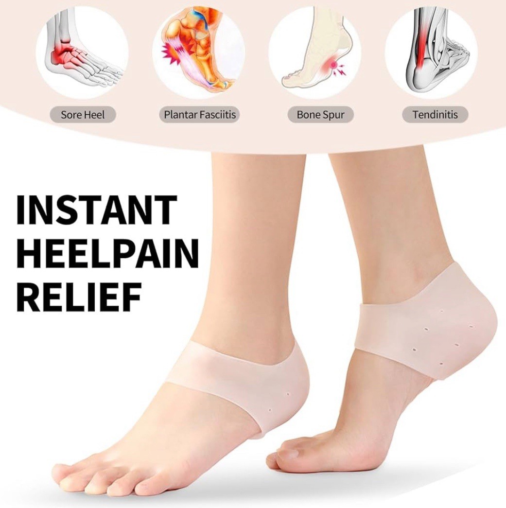 Gel Heel Cups (3 Pair) – Silicone – Moisturizing and Protective