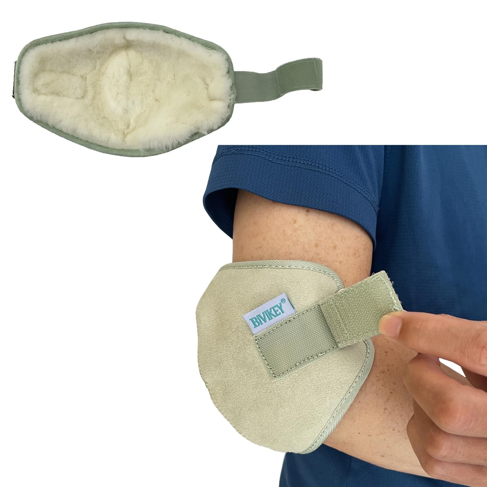 BIVIKEY 1 Pcs Australian Sheepskin Elbow Pressure Sores Protector Arm Pads |S…
