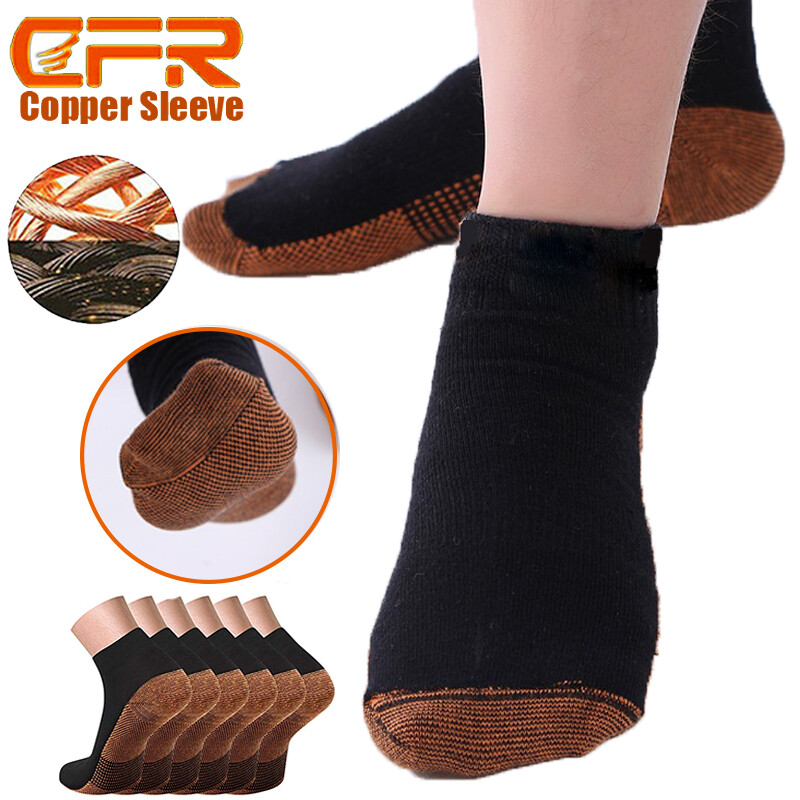 Cooper Compression Socks Ankle Support Heel Arch Plantar Feet Fatigue Pain IA