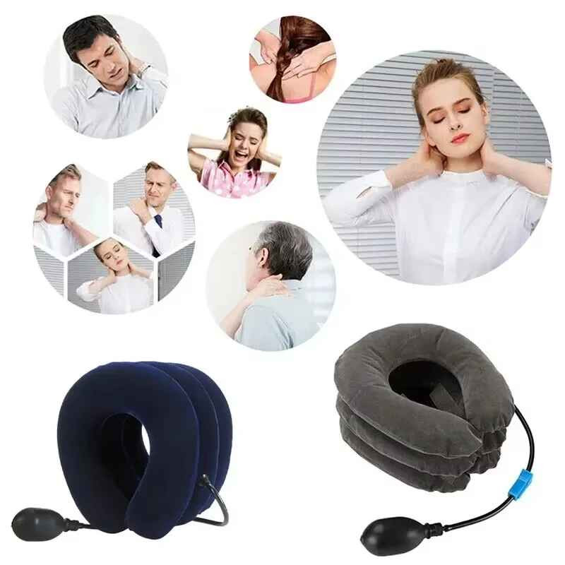 Inflatable Cervical Neck Traction Pillow Air Neck Support Cushion Pain Relief