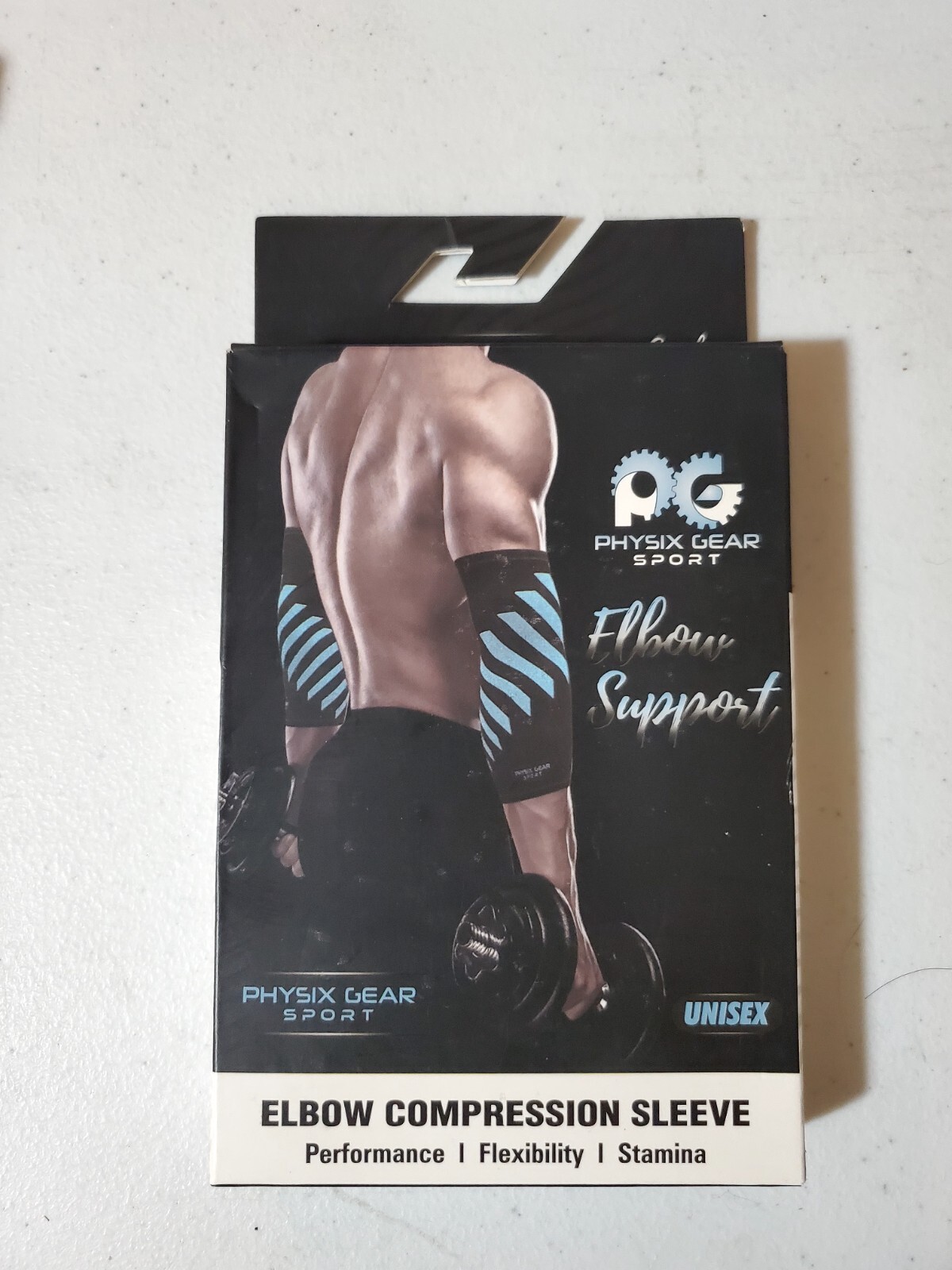 Physix Gear Sport Elbow Compression Sleeve Size XL Elbow Support Blue Unisex