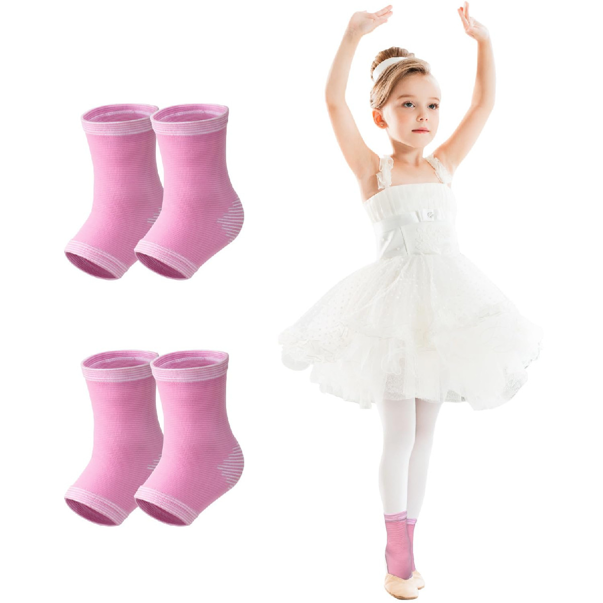 Domaste 2 Pairs Kids Compression Ankle Braces Lightweight Non Slip Support
