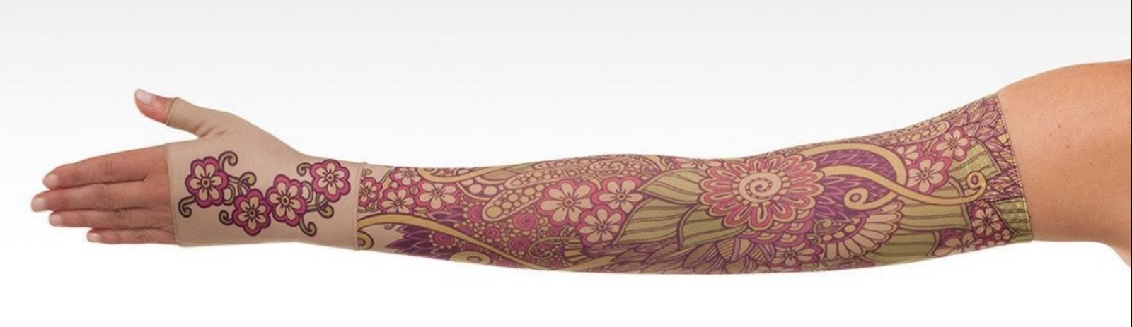 BOHO BRIGHT Dreamsleeve Compression Sleeve by JUZO, Gauntlet Option, ANY SIZE