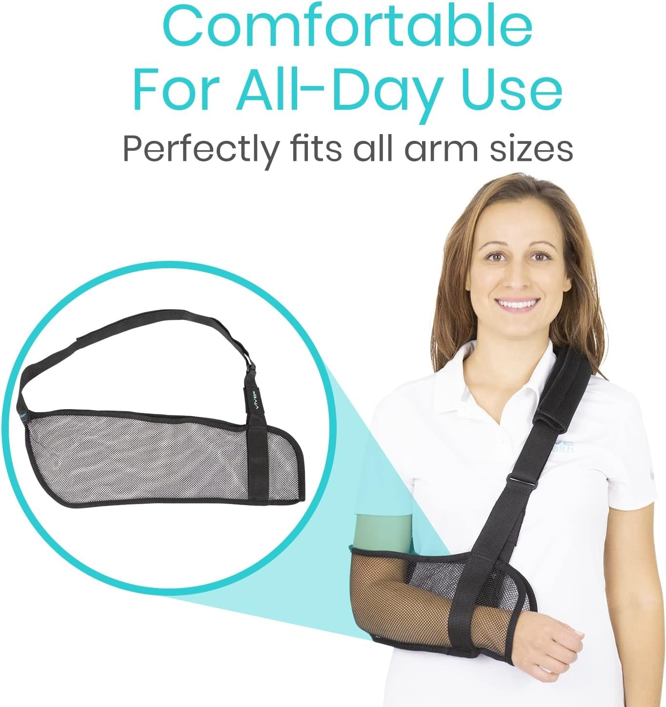 Vive Mesh Arm Sling for Shoulder Injury One Size – Mesh Brace for Torn Rotator C