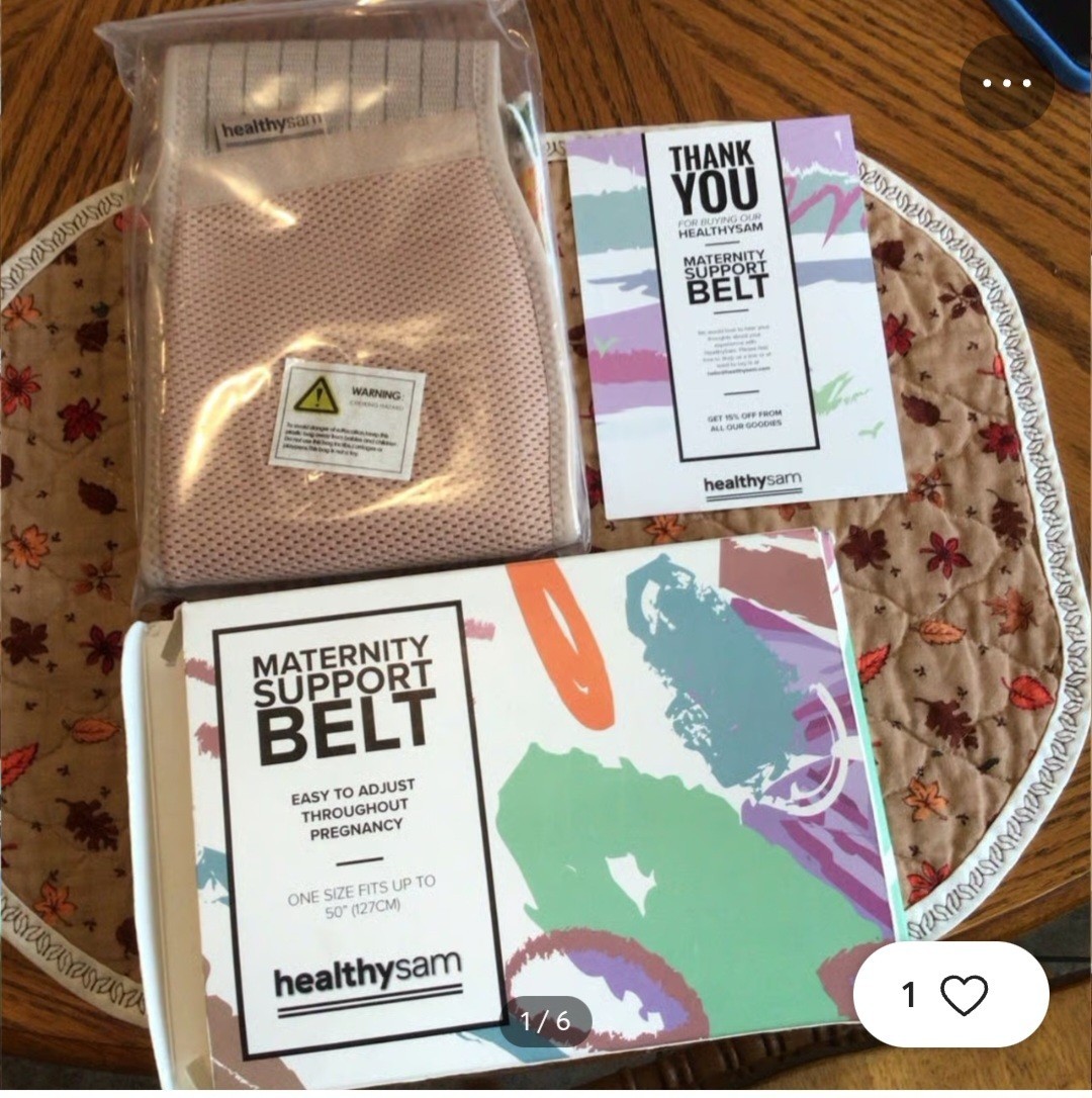 healthysam Adjustable Maternity Support Belt One Size Beige for Abdomen Women