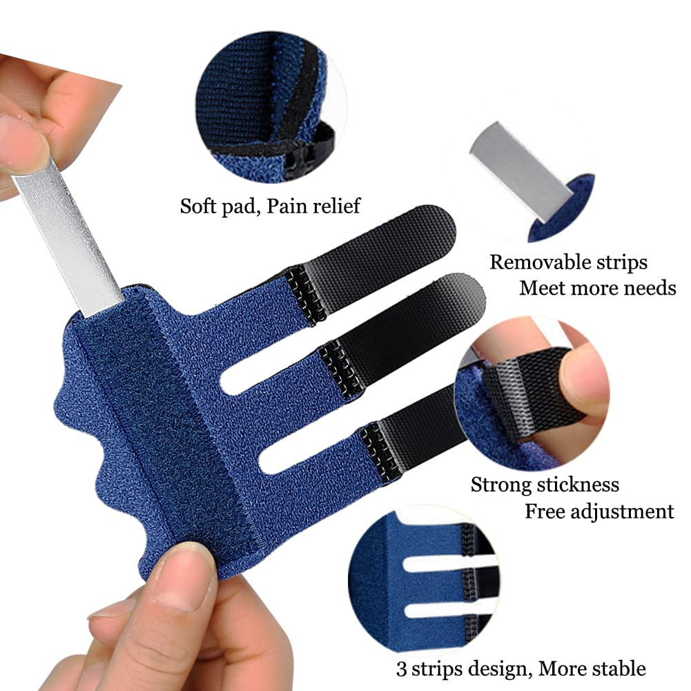 Upgraded Finger Splints (4Pcs), Trigger Finger Splint Finger Brace with 3 Fixing