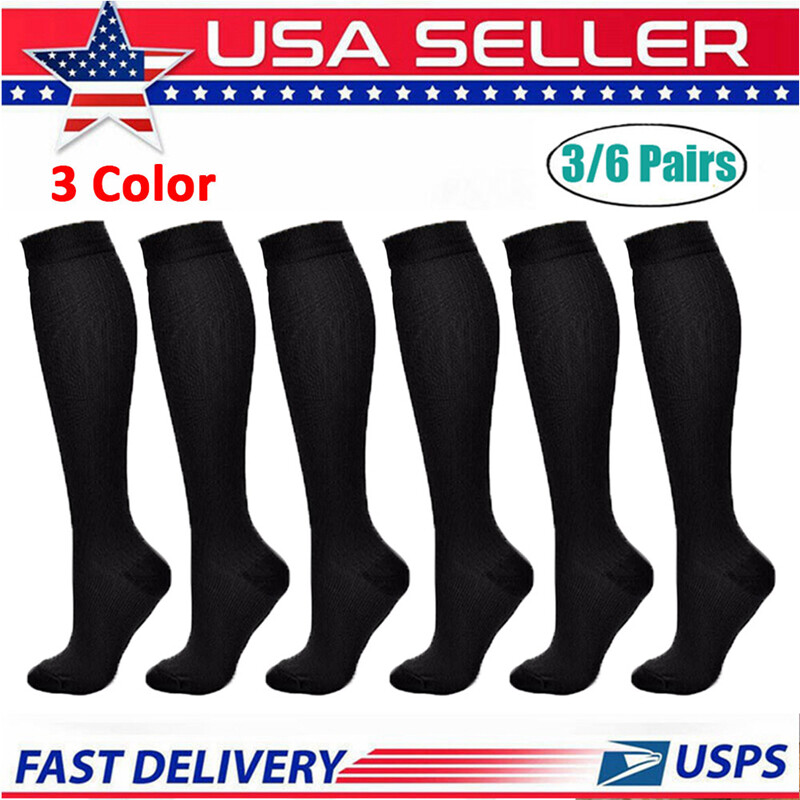 3PAIR Medias De Compression Para Mujer Calcetines Para La Circulacion 15-20 Mmhg