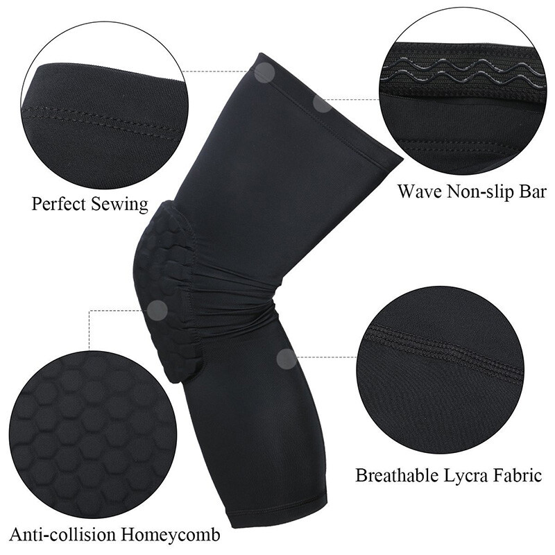 Honeycomb Pad Knee Support Brace Compression Long Leg Sleeve Brace Protection