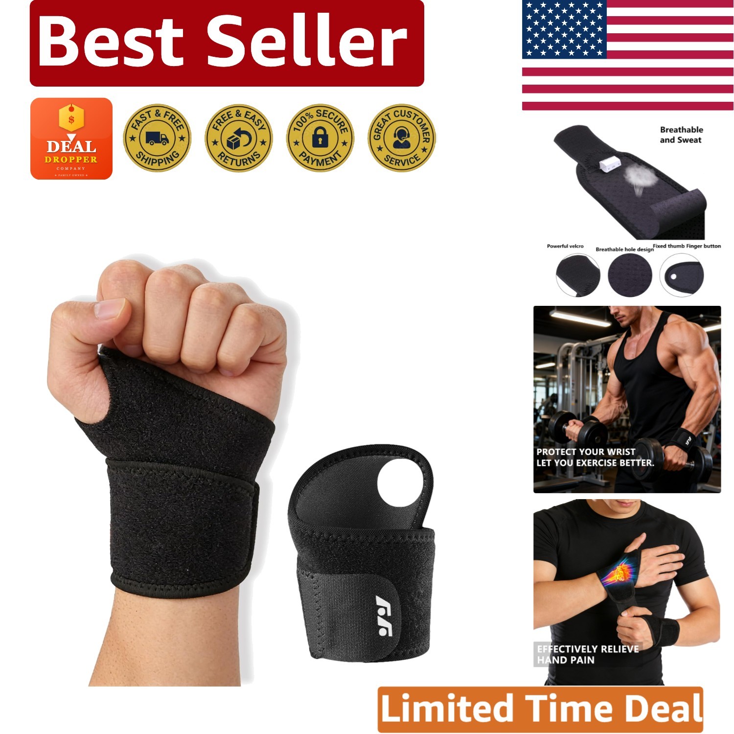 Ergonomic Wrist Support Brace for Pain Relief – Adjustable for Active Lifestyles