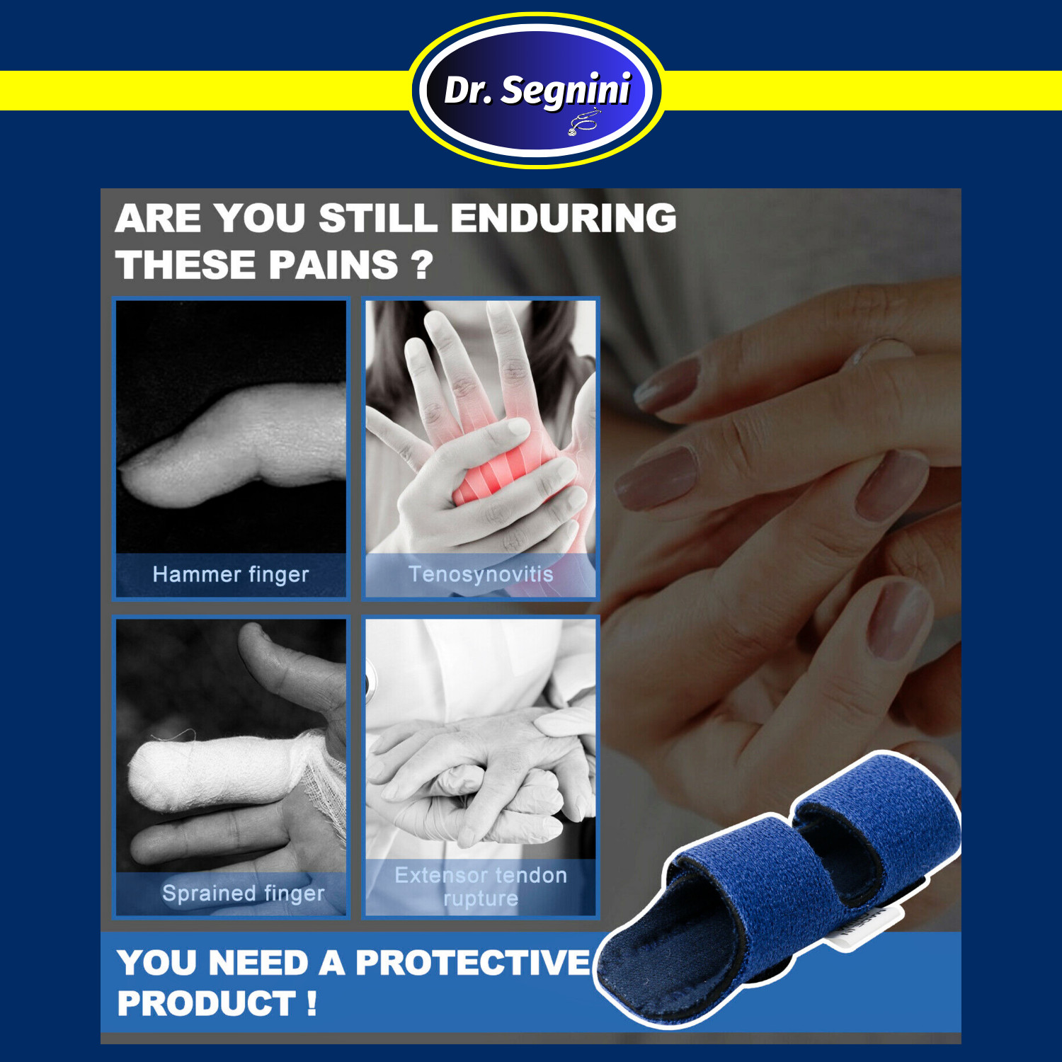 ADJUSTABLE TRIGGER FINGER SPLINT STRAIGHTENER CORRECTOR BRACE SUPPORT PROTECTOR✅
