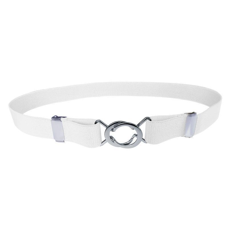 Adjustable Elastic Stretch Belt for Women 2.5cm Wide Metal Ring Buckle No Hassle