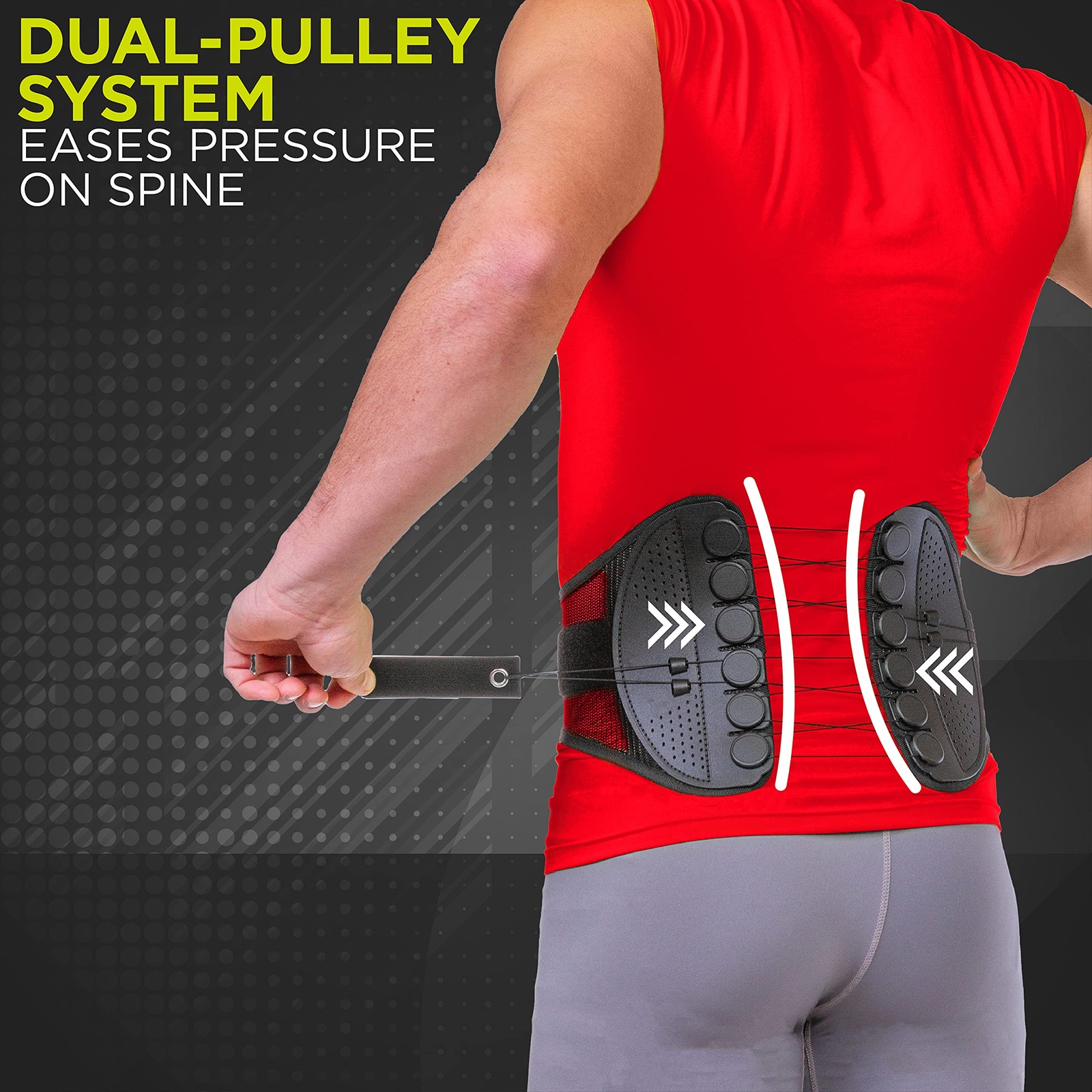 BraceAbility Spine Sport Lower Back Brace – Working Out, Exercise, XL, Black