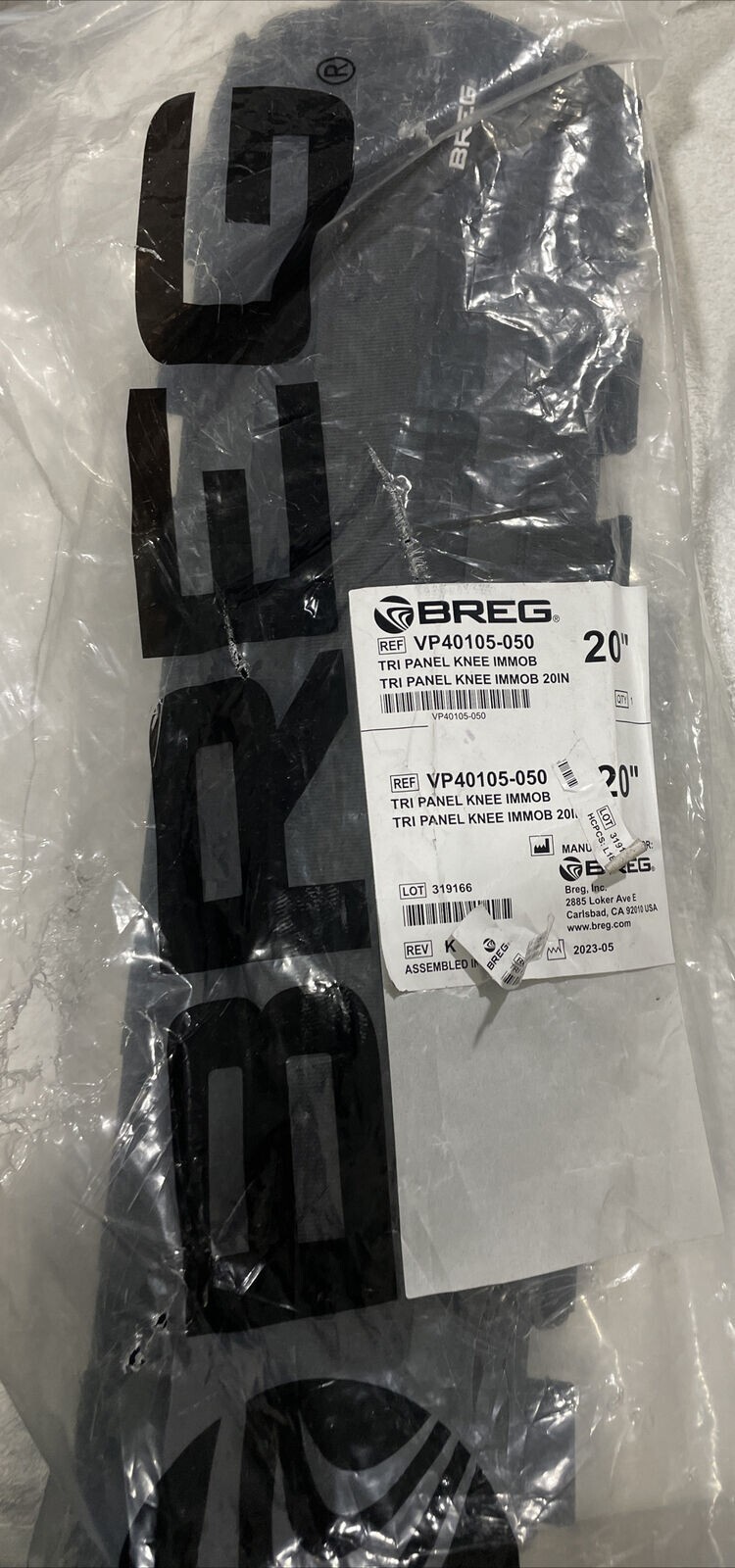 BREG TrI Panel Knee Immobilizer 20” VP40105-050 NEW