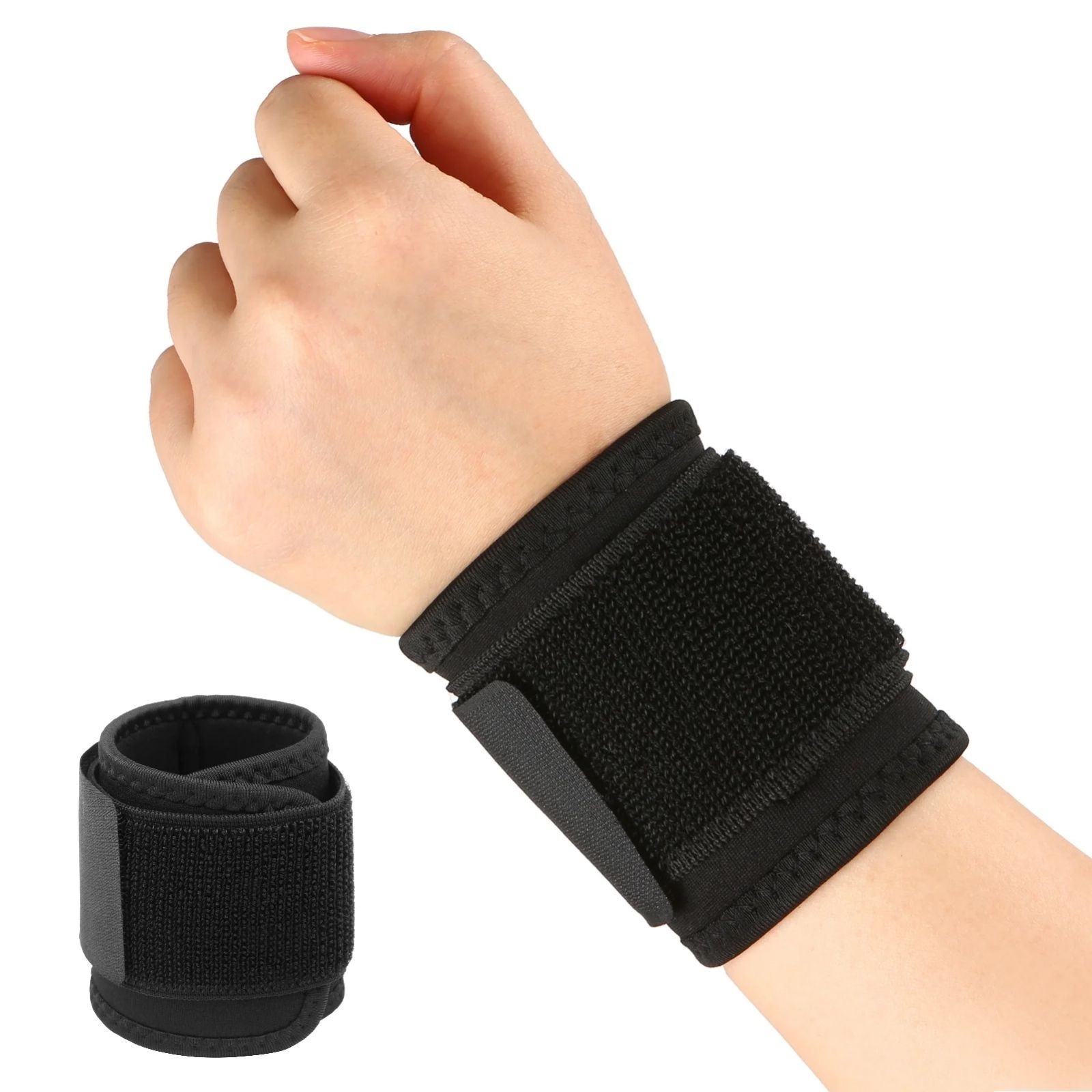 2 pcs Adjustable Wrist Support Brace Wrap for Sports Fitness Office Pain Relief