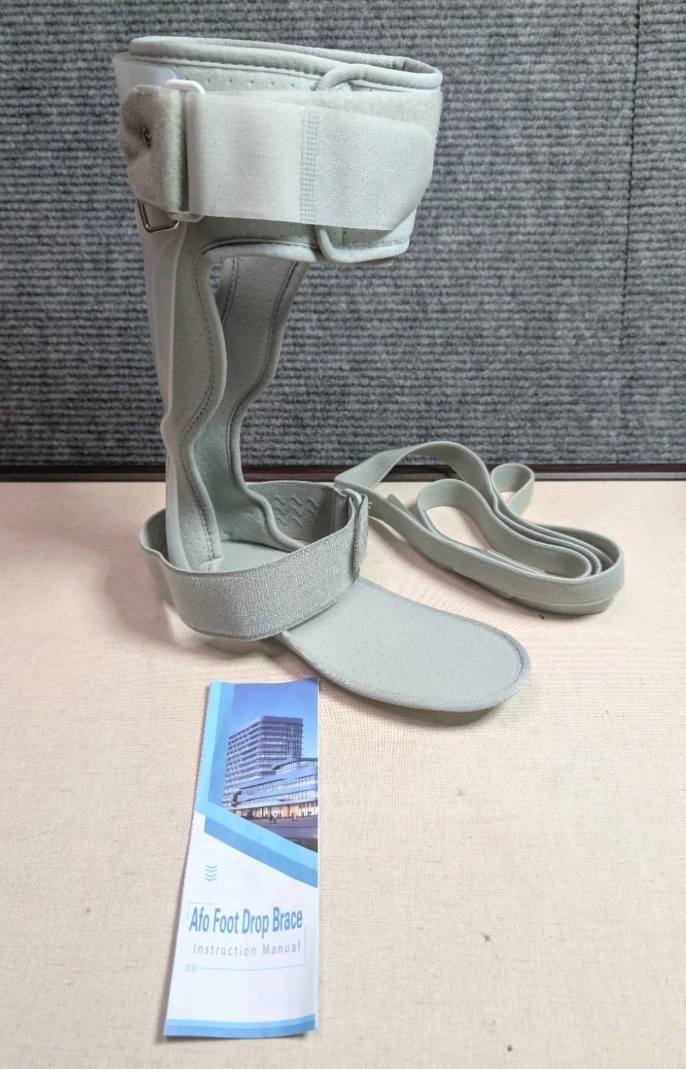AFO Foot Drop Brace Ankle Foot Orthosis for Stroke Right Side Gray Size Large