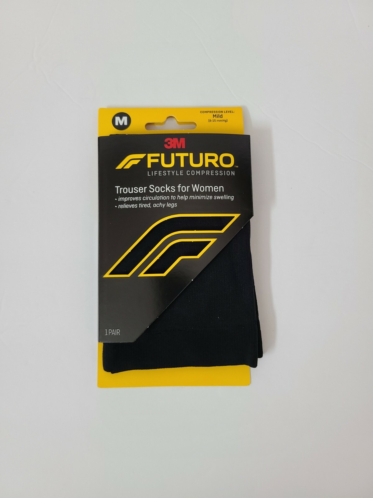 Futuro Trouser Socks Women Medium Black 8-15 mm/Hg Compression 71022EN