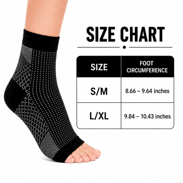 1 Pair Compression Toeless Socks Ankle Support Plantar Fasciitis Foot Relief