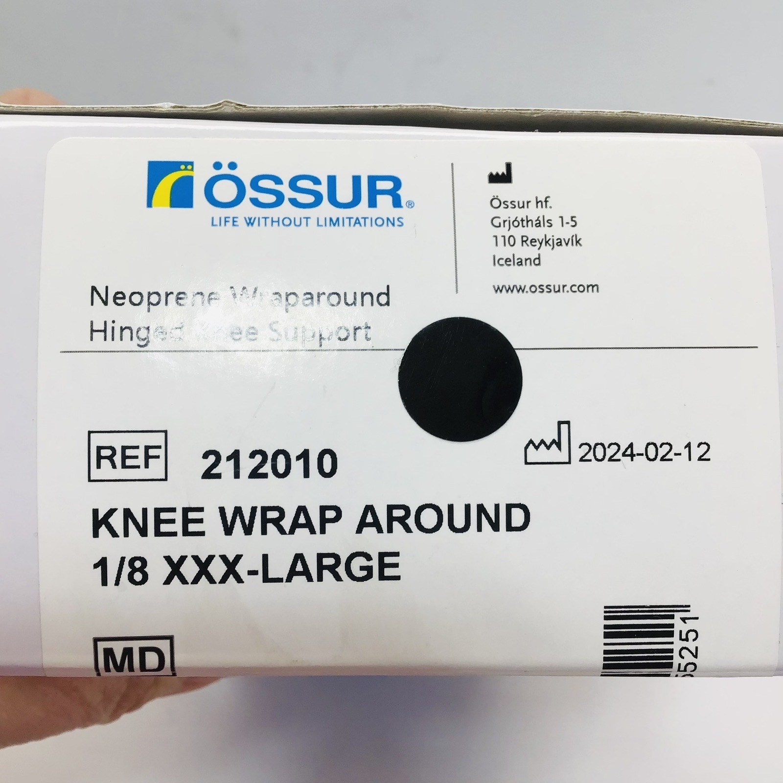 New Ossur XXX 3XL Neoprene Wrap Around Hinged Knee Support Black