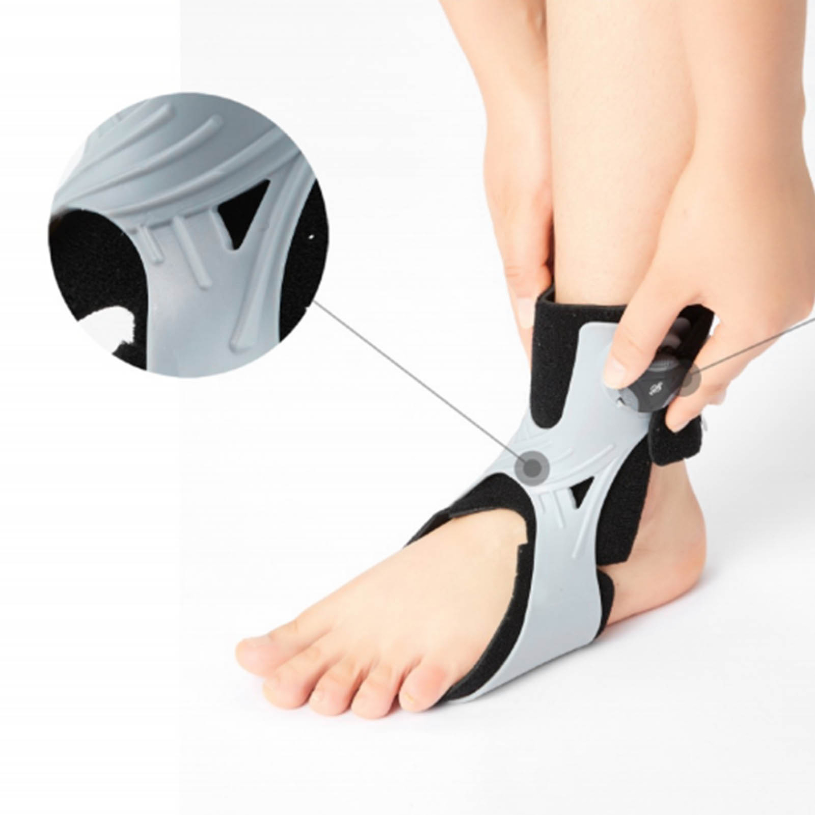 Foot Drop Brace Adjustable Rotary Buckle Posture Correct Ankle Foot Orthosis M(L