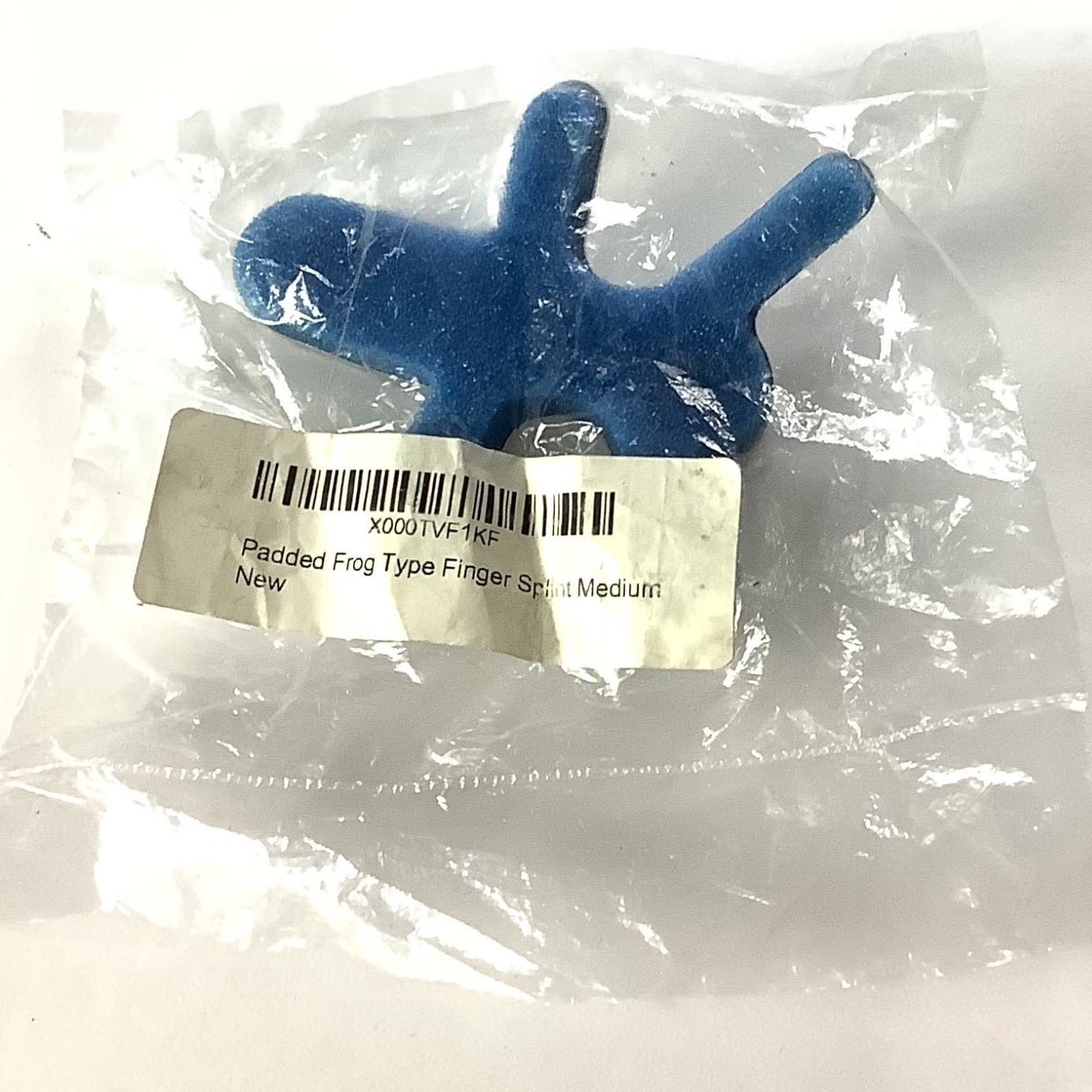 Padded Frog Finger Splint Medium Blue Injury Support Mallet Finger