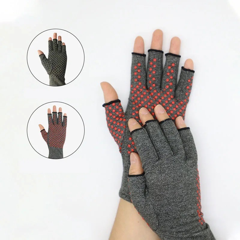 Copper Arthritis Compression Gloves Hand Support Pain Relief Joint Self Care.