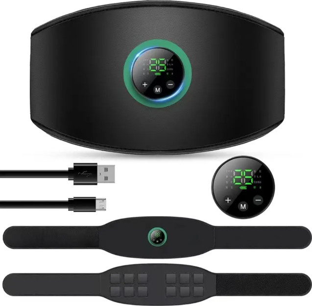 EMS Abdominal Muscle Toning Belt Trainer Rechargeable ABS Stimulator Toner Belt