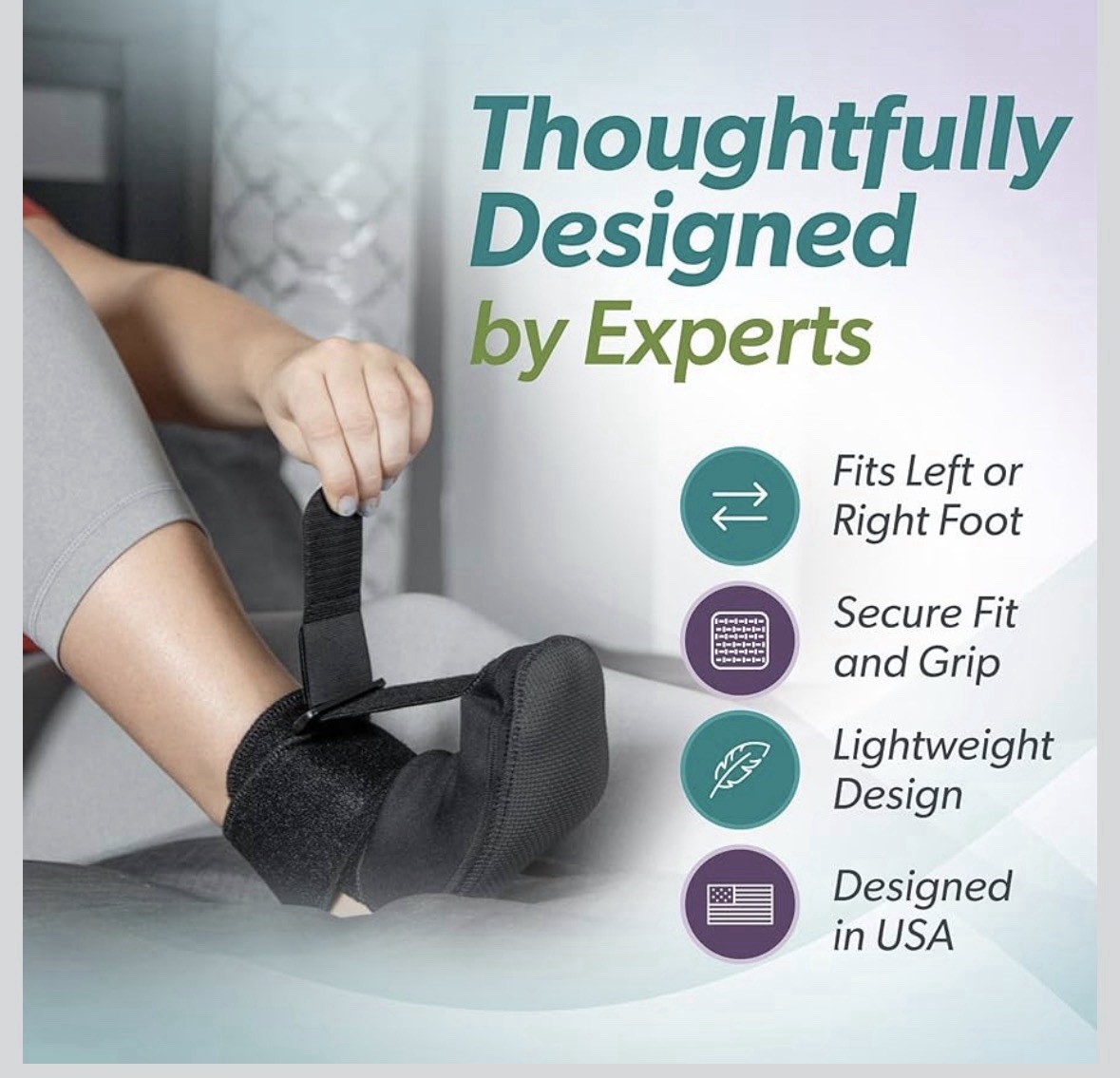 BraceAbility Plantar Fasciitis Night Splint Sock Soft Plantar Fascia Brace Sz M