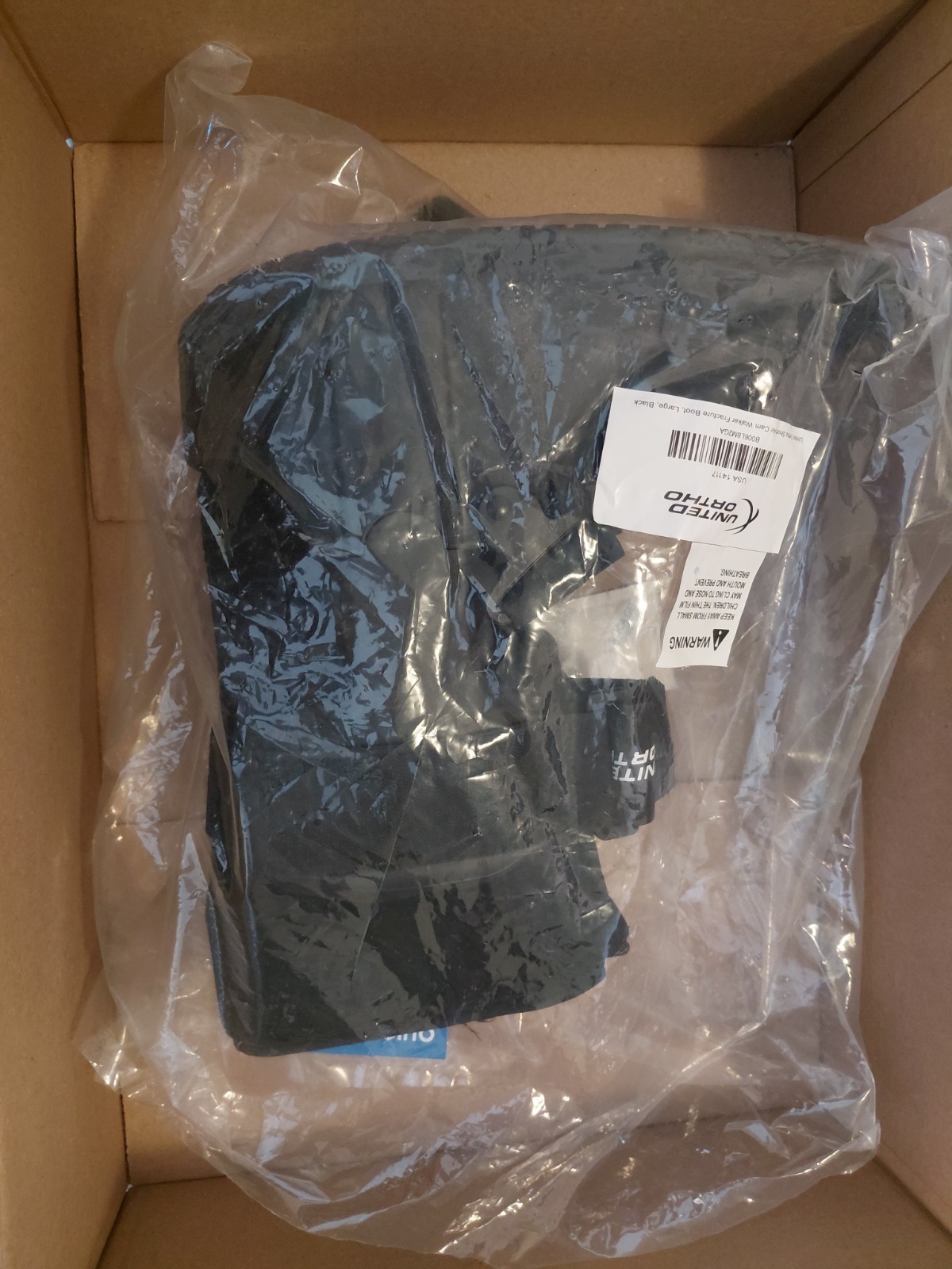 United Ortho Short Air Cam Walker Fracture Boot for Foot, Ankle, Large, Black