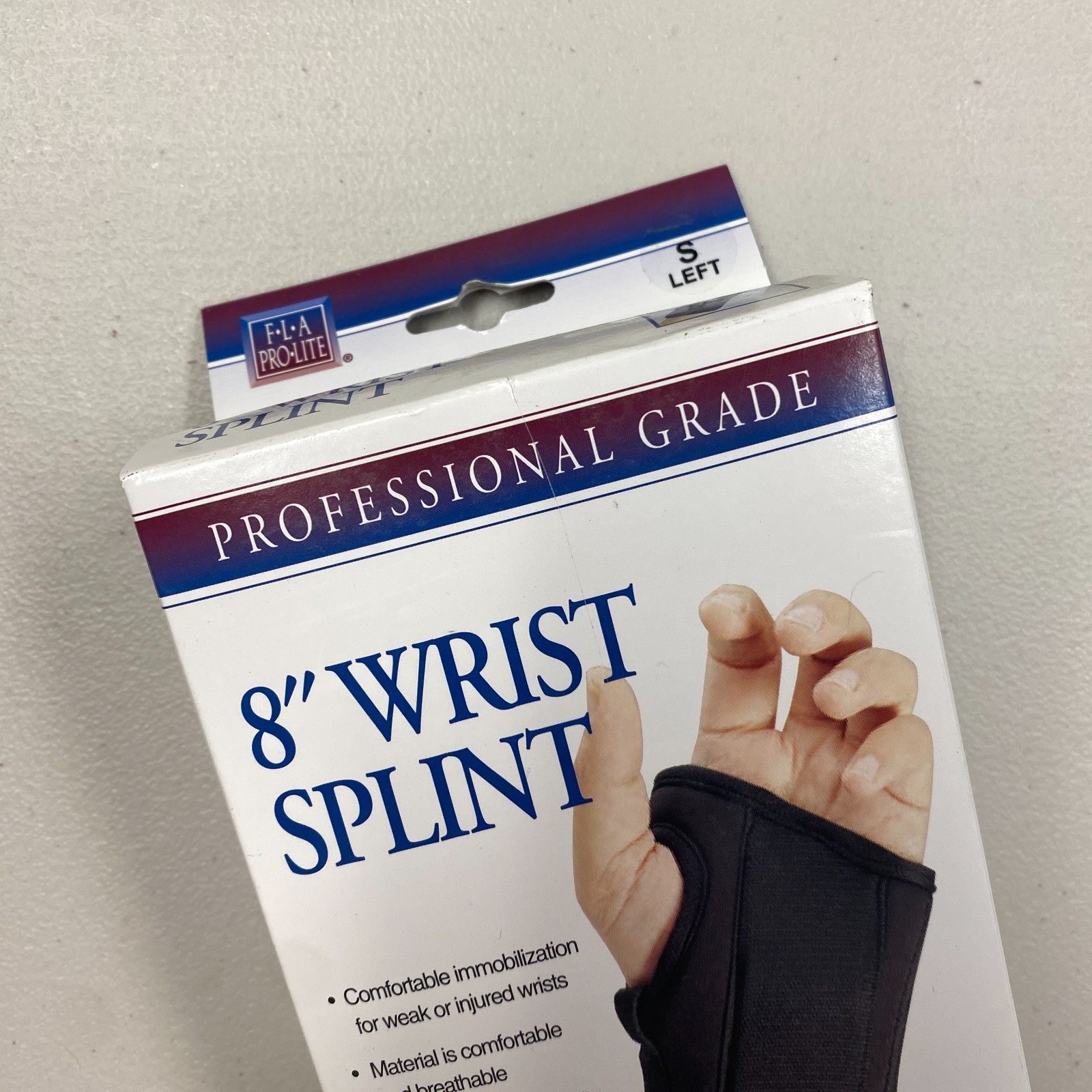 FLA Pro-Lite 8″ Professional Grade Wrist Splint Small Left Hand Black New