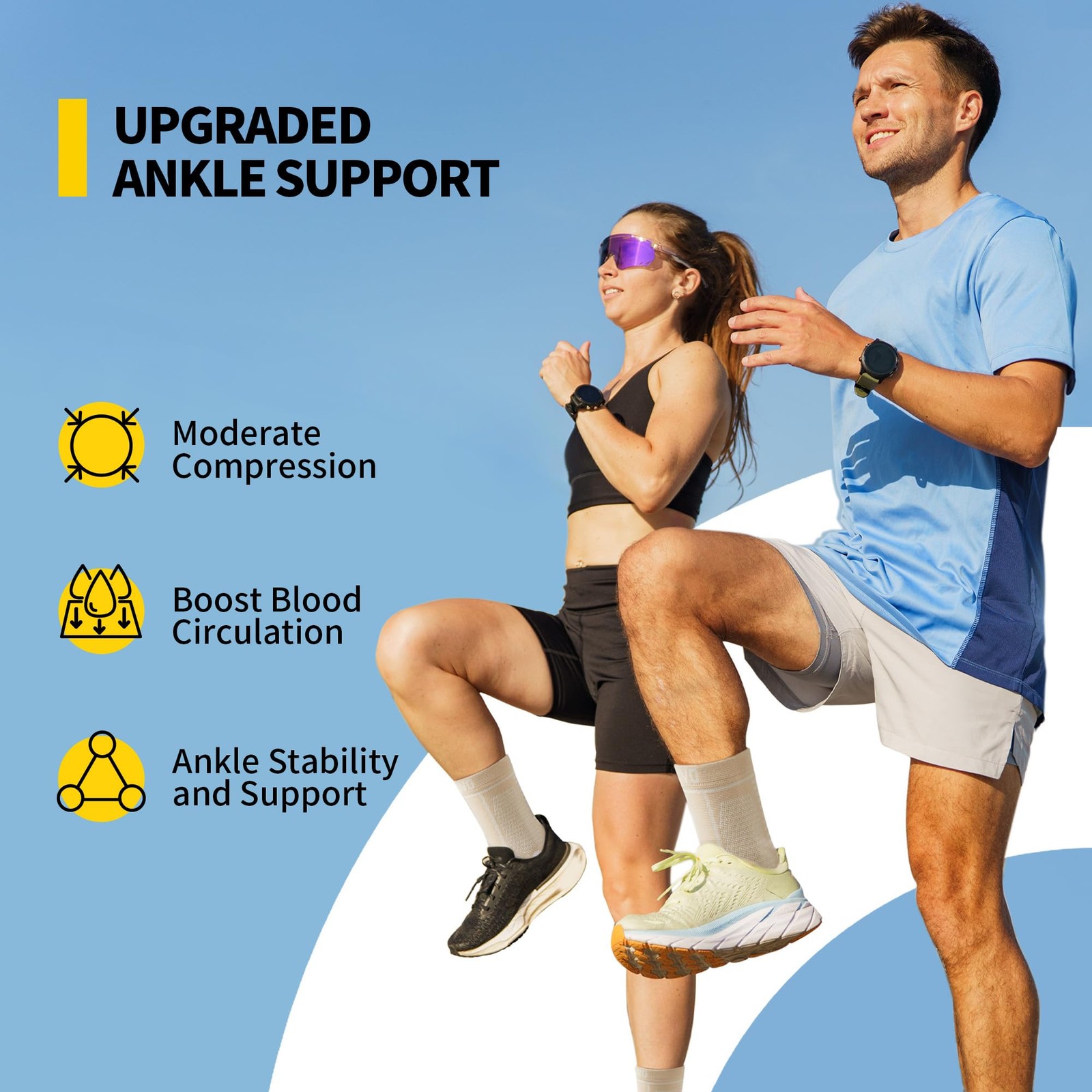 1 Pair Ankle Braces for Men and Women Ankle Compression Socks for Foot Pain D…