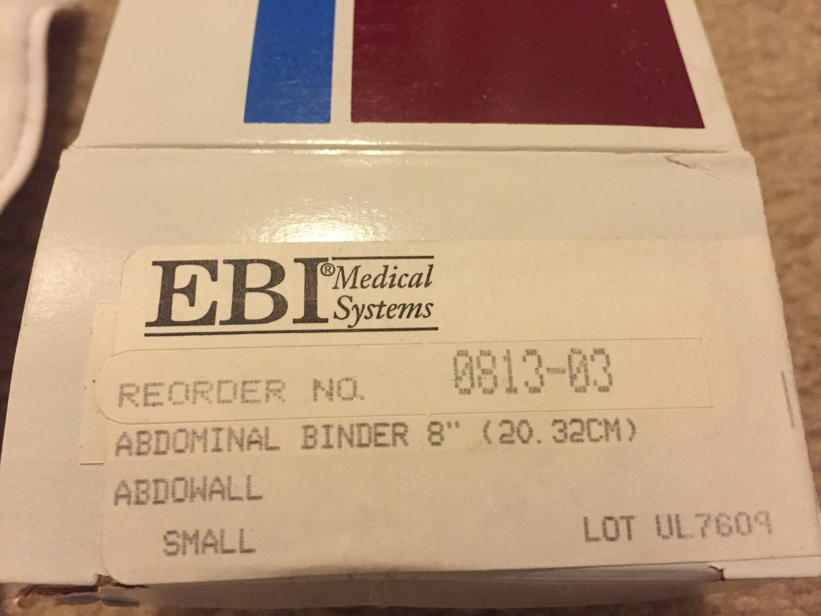 Abdominal Binder 8″ SMALL – EBI item # 0813-03