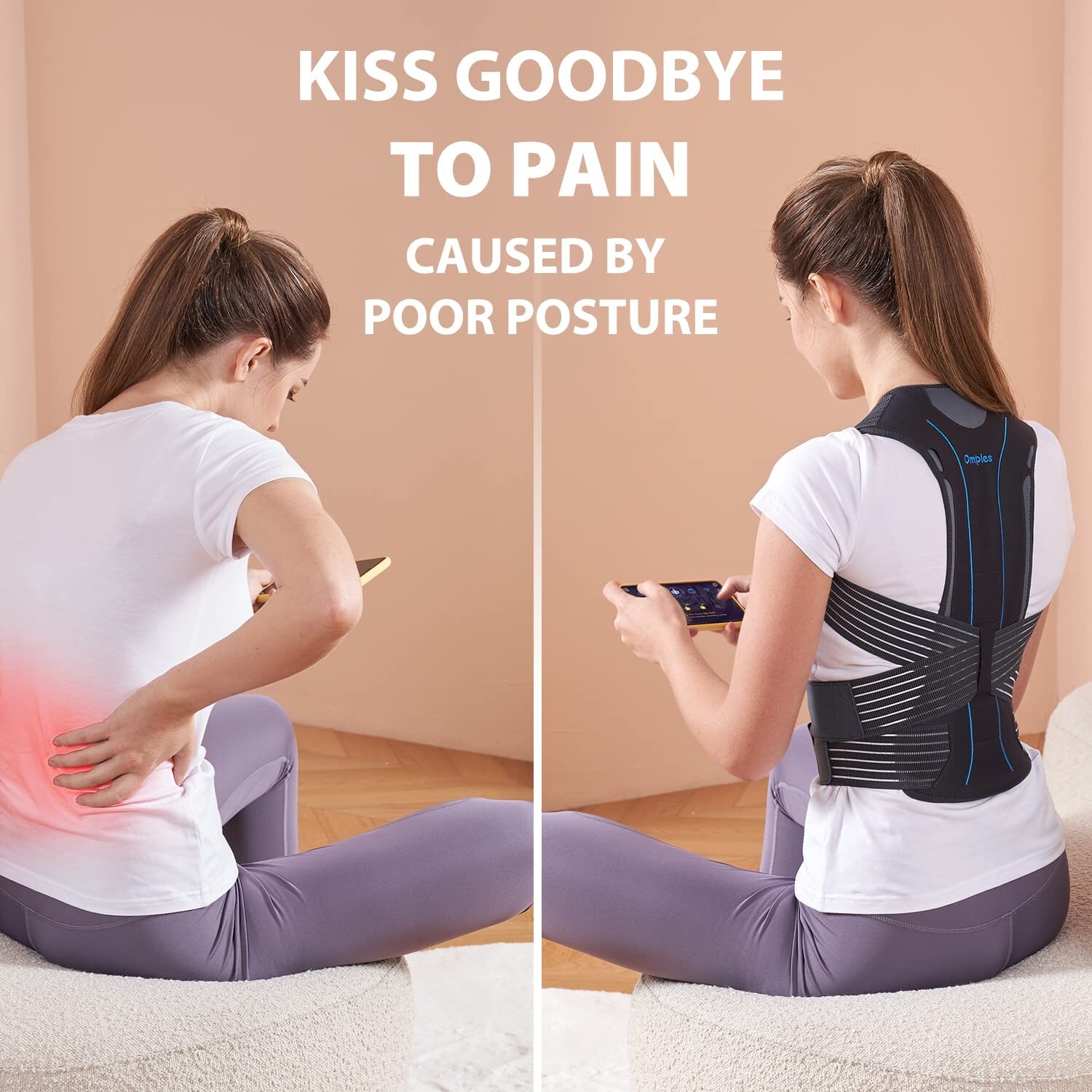 Omples Posture Corrector for Women and Men Back Brace Straightener Shoulder