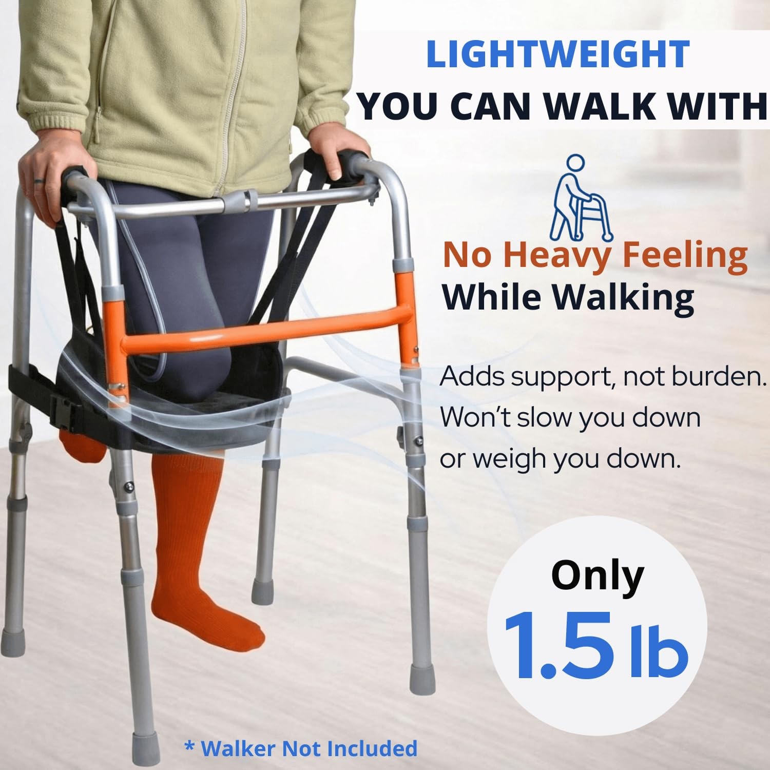 Caredgitz Knee Sling for Walker, Adjustable Cushioned Knee Support for Non We…