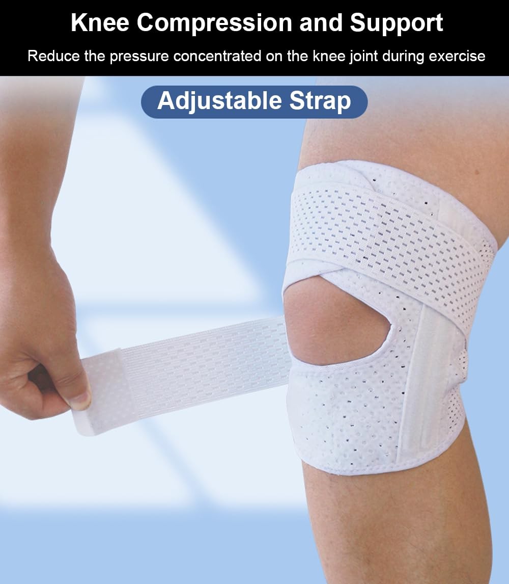 Knee Braces for Women Men Pain ACL X-Large, White-Left