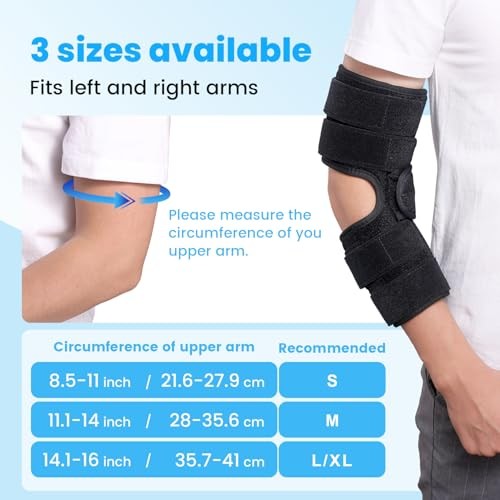 Cubital Tunnel Syndrome Elbow Brace, Ulnar Nerve Entrapment Splint, M Black