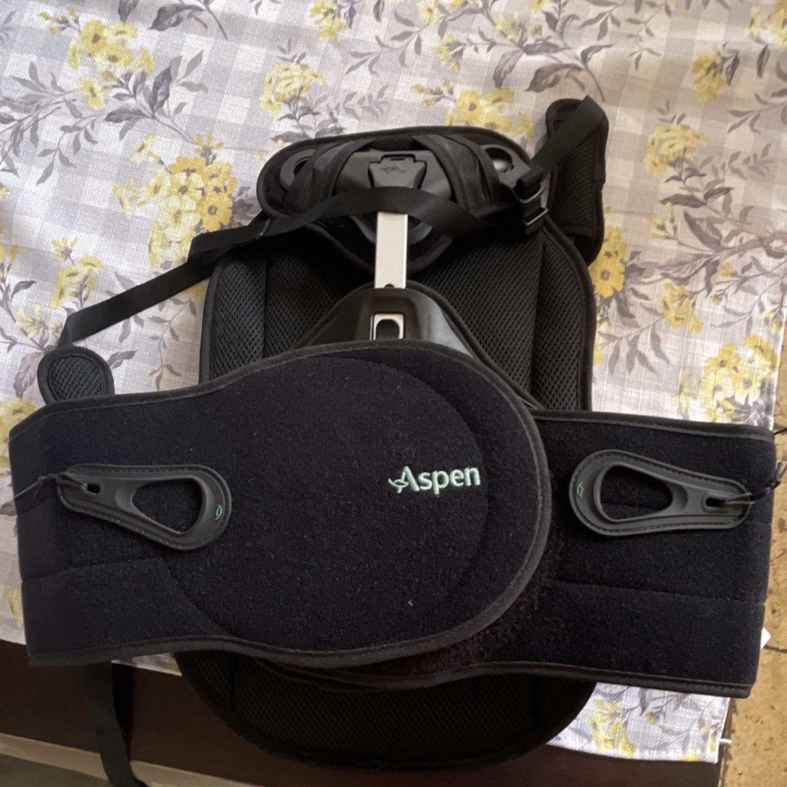 Aspen Acute Adjustable Orthopedic Back Brace Black Fabric Plastic Support